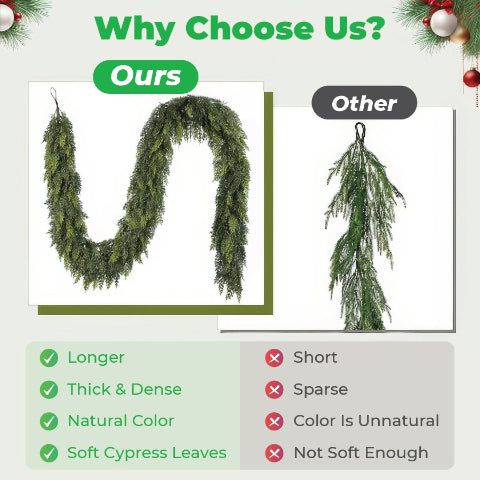 2025 Premium Christmas Artificial Cedar Garland🎄 (6 FT / 1.8 M)