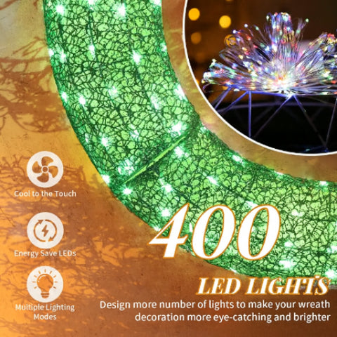 Pre-Lit Luxury Large Christmas Wreath – Perfect for Outdoor Elegance