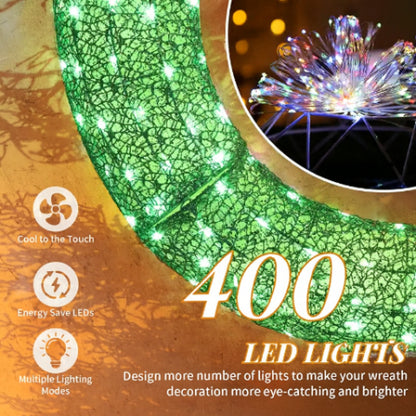 Pre-Lit Luxury Large Christmas Wreath – Perfect for Outdoor Elegance