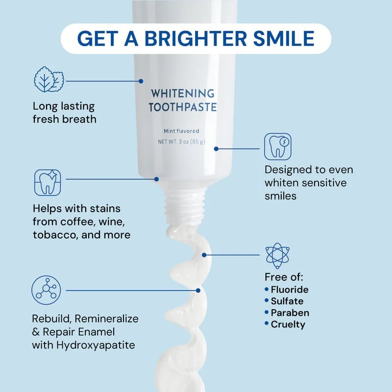 Fluoride-Free Hydroxyapatite Teeth Whitening Toothpaste with Coconut Oil & Xylitol