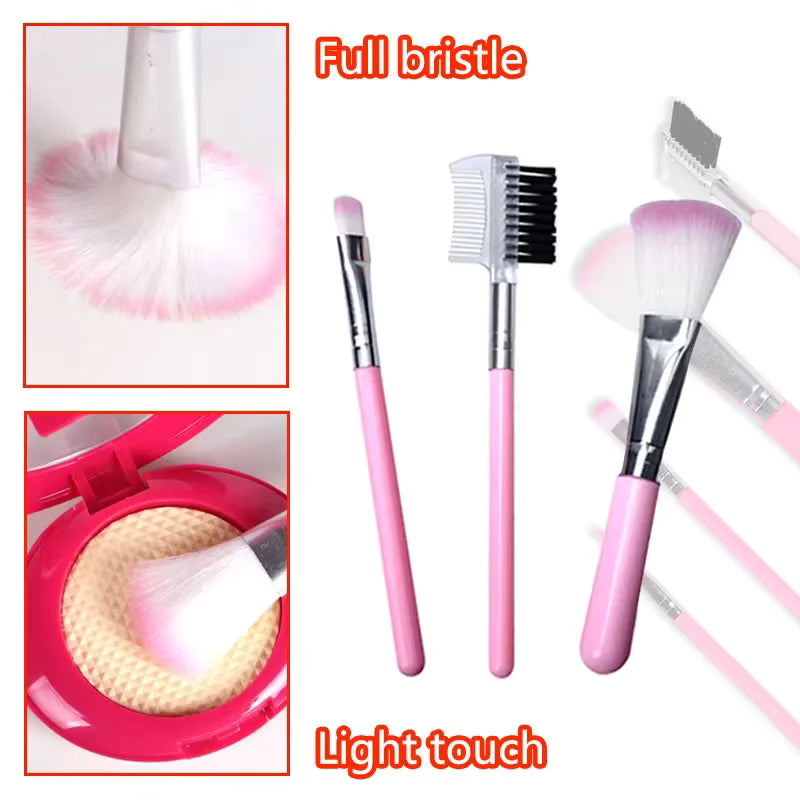 Kids Pretend Play Makeup Game Girls Simulation Lipstick Eyelash Brush Beauty&Fashion Cosmetics non-toxic Toy Birthday Gifts Girl