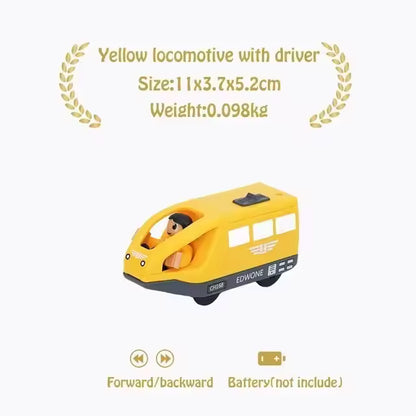 Magnetic Train Toys Electric Car Locomotive Diecast Slot Wooden Railway Accessories fit for Brand Wooden Tracks Kids Toys