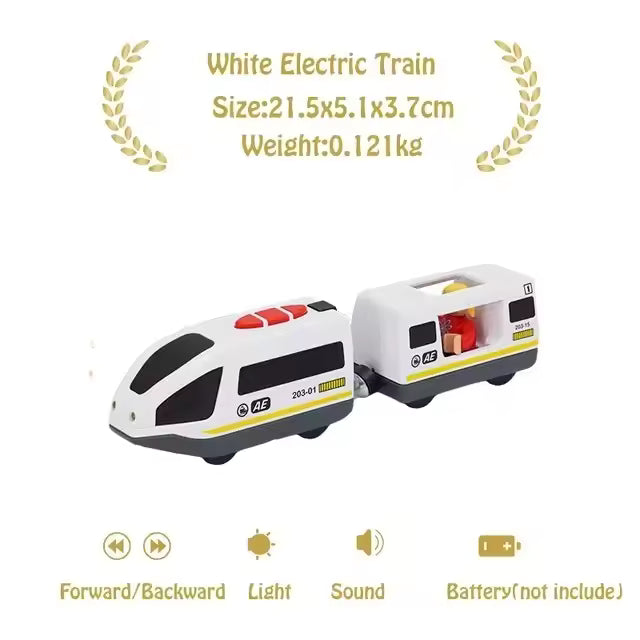 Magnetic Train Toys Electric Car Locomotive Diecast Slot Wooden Railway Accessories fit for Brand Wooden Tracks Kids Toys