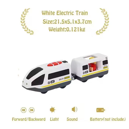 Magnetic Train Toys Electric Car Locomotive Diecast Slot Wooden Railway Accessories fit for Brand Wooden Tracks Kids Toys