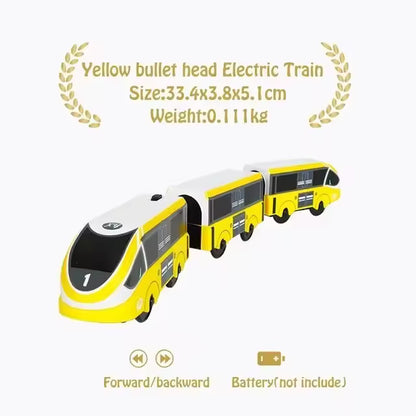 Magnetic Train Toys Electric Car Locomotive Diecast Slot Wooden Railway Accessories fit for Brand Wooden Tracks Kids Toys