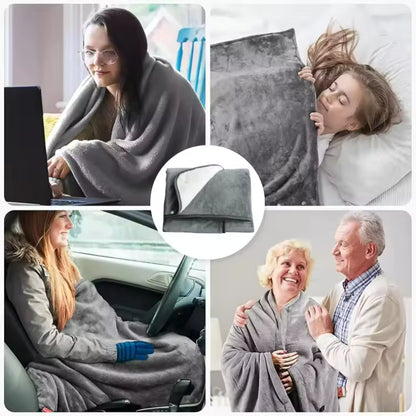 Wearable Electric Heating Blanket – 3 Levels, USB Powered, Washable, for Home, Office & Outdoor Use