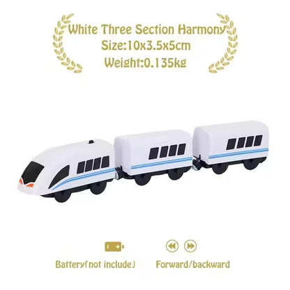 Magnetic Train Toys Electric Car Locomotive Diecast Slot Wooden Railway Accessories fit for Brand Wooden Tracks Kids Toys