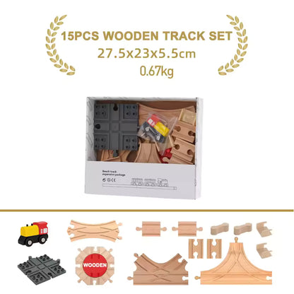 NEW Wooden Track Set Beech Wood Track Expansion Package Railway Train Track Set Fit for All Brands Trains Toys for Kids Gifts
