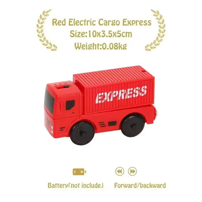 Magnetic Train Toys Electric Car Locomotive Diecast Slot Wooden Railway Accessories fit for Brand Wooden Tracks Kids Toys