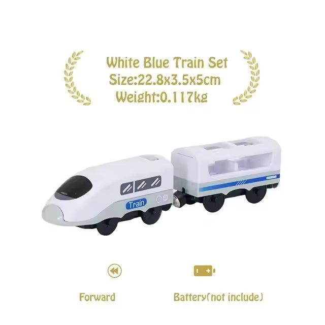 Magnetic Train Toys Electric Car Locomotive Diecast Slot Wooden Railway Accessories fit for Brand Wooden Tracks Kids Toys