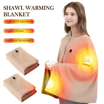 Wearable Electric Heating Blanket – 3 Levels, USB Powered, Washable, for Home, Office & Outdoor Use