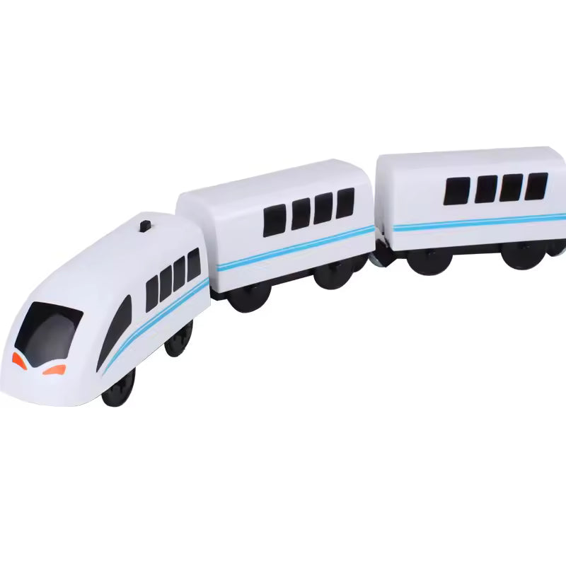 Magnetic Train Toys Electric Car Locomotive Diecast Slot Wooden Railway Accessories fit for Brand Wooden Tracks Kids Toys