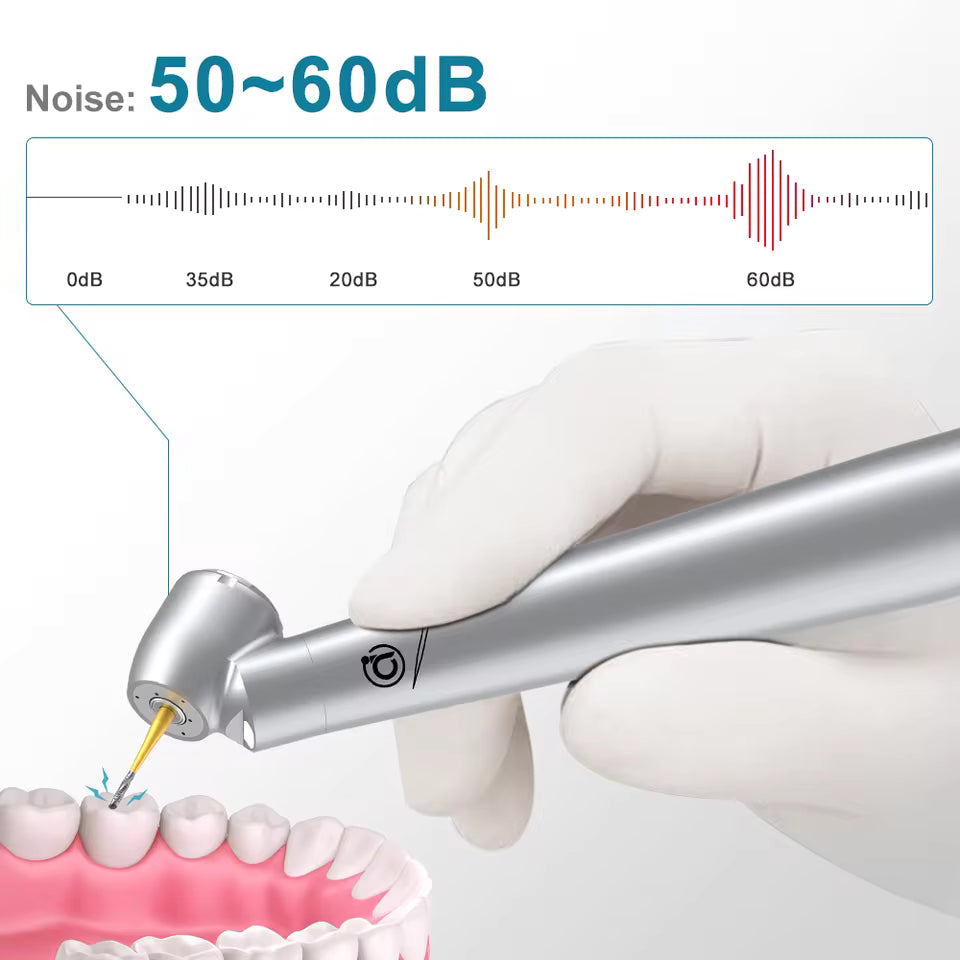 Dental Handpiece 45° Mini Head High-Speed Fiber Optic with Quick Coupler & Water Spray