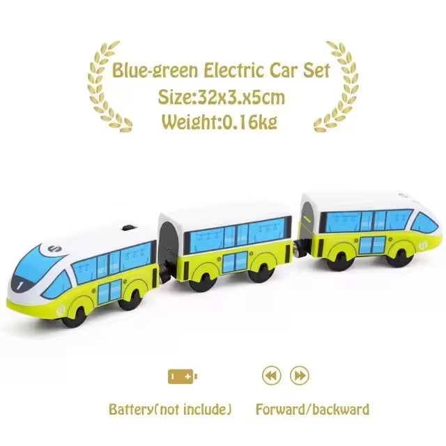 Magnetic Train Toys Electric Car Locomotive Diecast Slot Wooden Railway Accessories fit for Brand Wooden Tracks Kids Toys