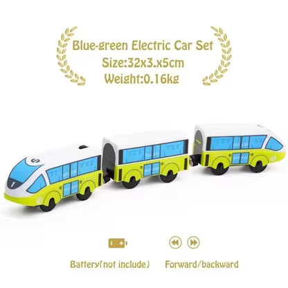 Magnetic Train Toys Electric Car Locomotive Diecast Slot Wooden Railway Accessories fit for Brand Wooden Tracks Kids Toys