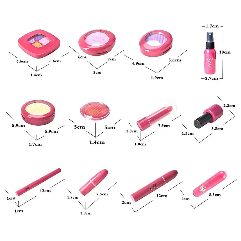 Kids Pretend Play Makeup Game Girls Simulation Lipstick Eyelash Brush Beauty&Fashion Cosmetics non-toxic Toy Birthday Gifts Girl