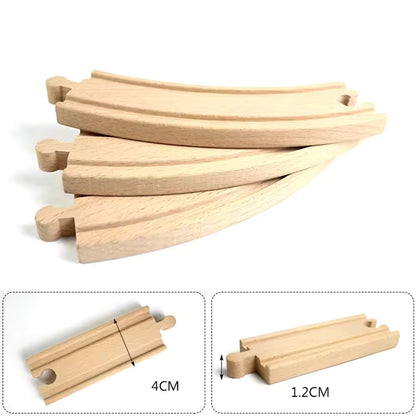 NEW Wooden Track Set Beech Wood Track Expansion Package Railway Train Track Set Fit for All Brands Trains Toys for Kids Gifts