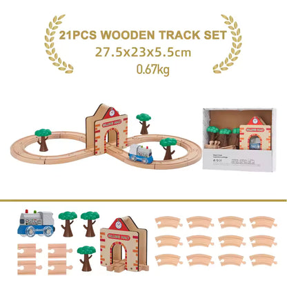 NEW Wooden Track Set Beech Wood Track Expansion Package Railway Train Track Set Fit for All Brands Trains Toys for Kids Gifts