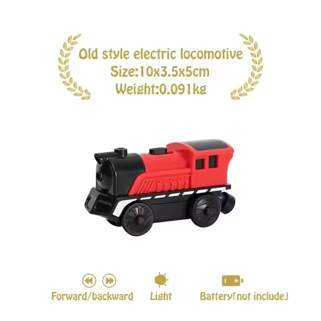 Magnetic Train Toys Electric Car Locomotive Diecast Slot Wooden Railway Accessories fit for Brand Wooden Tracks Kids Toys