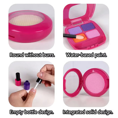 Kids Pretend Play Makeup Game Girls Simulation Lipstick Eyelash Brush Beauty&Fashion Cosmetics non-toxic Toy Birthday Gifts Girl