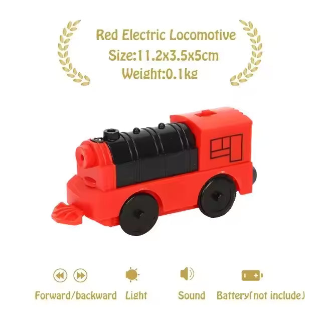 Magnetic Train Toys Electric Car Locomotive Diecast Slot Wooden Railway Accessories fit for Brand Wooden Tracks Kids Toys