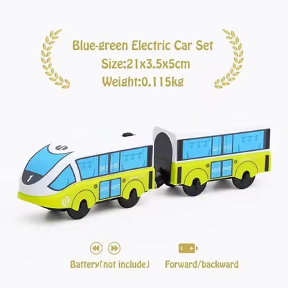 Magnetic Train Toys Electric Car Locomotive Diecast Slot Wooden Railway Accessories fit for Brand Wooden Tracks Kids Toys