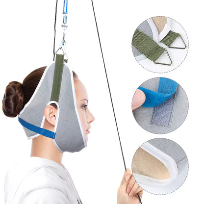 Over-Door Neck Traction Kit – Adjustable Cervical Stretcher with Cushion Support Belt