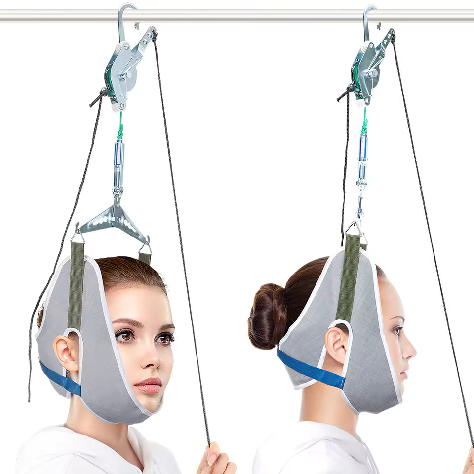 Over-Door Neck Traction Kit – Adjustable Cervical Stretcher with Cushion Support Belt