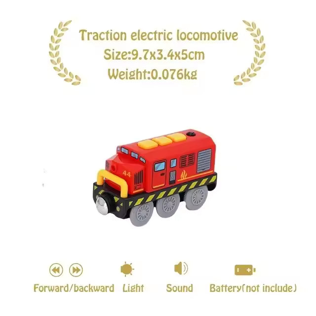 Magnetic Train Toys Electric Car Locomotive Diecast Slot Wooden Railway Accessories fit for Brand Wooden Tracks Kids Toys