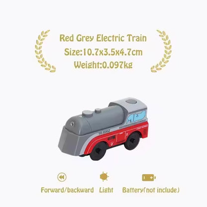 Magnetic Train Toys Electric Car Locomotive Diecast Slot Wooden Railway Accessories fit for Brand Wooden Tracks Kids Toys