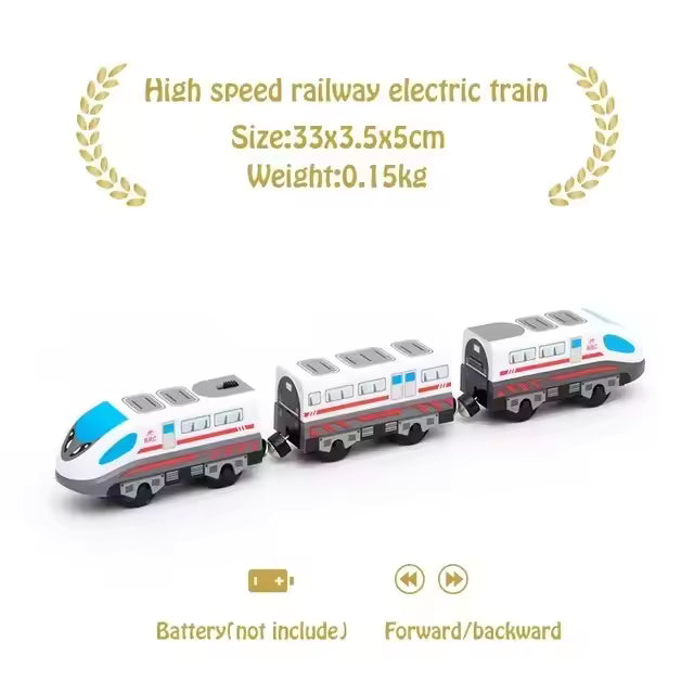 Magnetic Train Toys Electric Car Locomotive Diecast Slot Wooden Railway Accessories fit for Brand Wooden Tracks Kids Toys