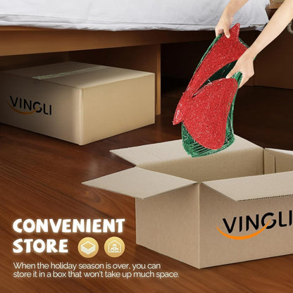 Pre-Lit Luxury Large Christmas Wreath – Perfect for Outdoor Elegance