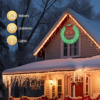 Pre-Lit Luxury Large Christmas Wreath – Perfect for Outdoor Elegance